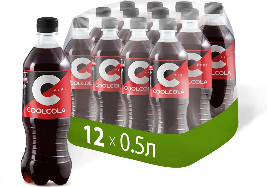 Напиток Coolcola Zero безалкогольный, сильногазированный, без сахара, 12x500 мл