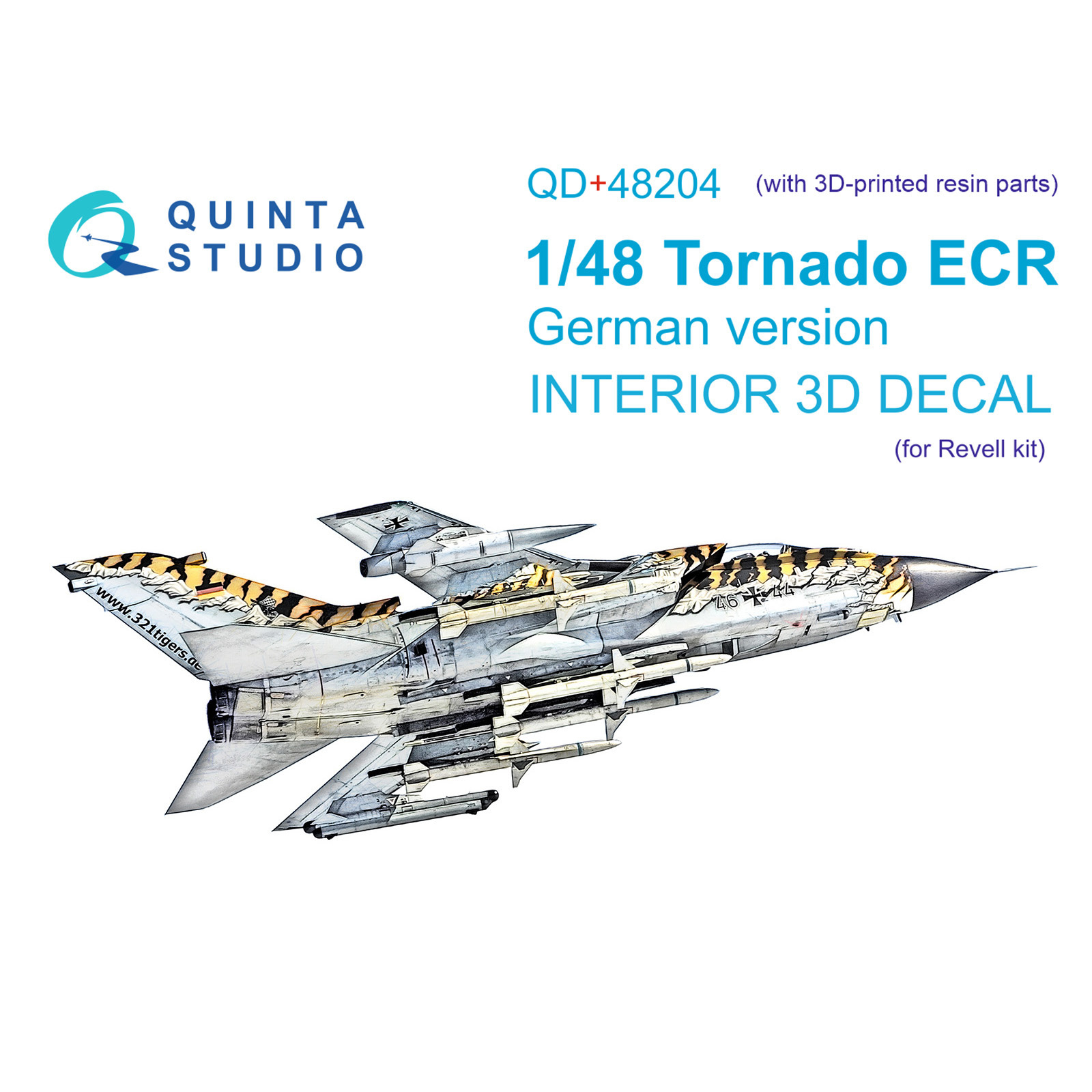 

3D Декаль Quinta Studio 1/48 интерьера кабины Tornado ECR German Revell QD+48204, Однотонный