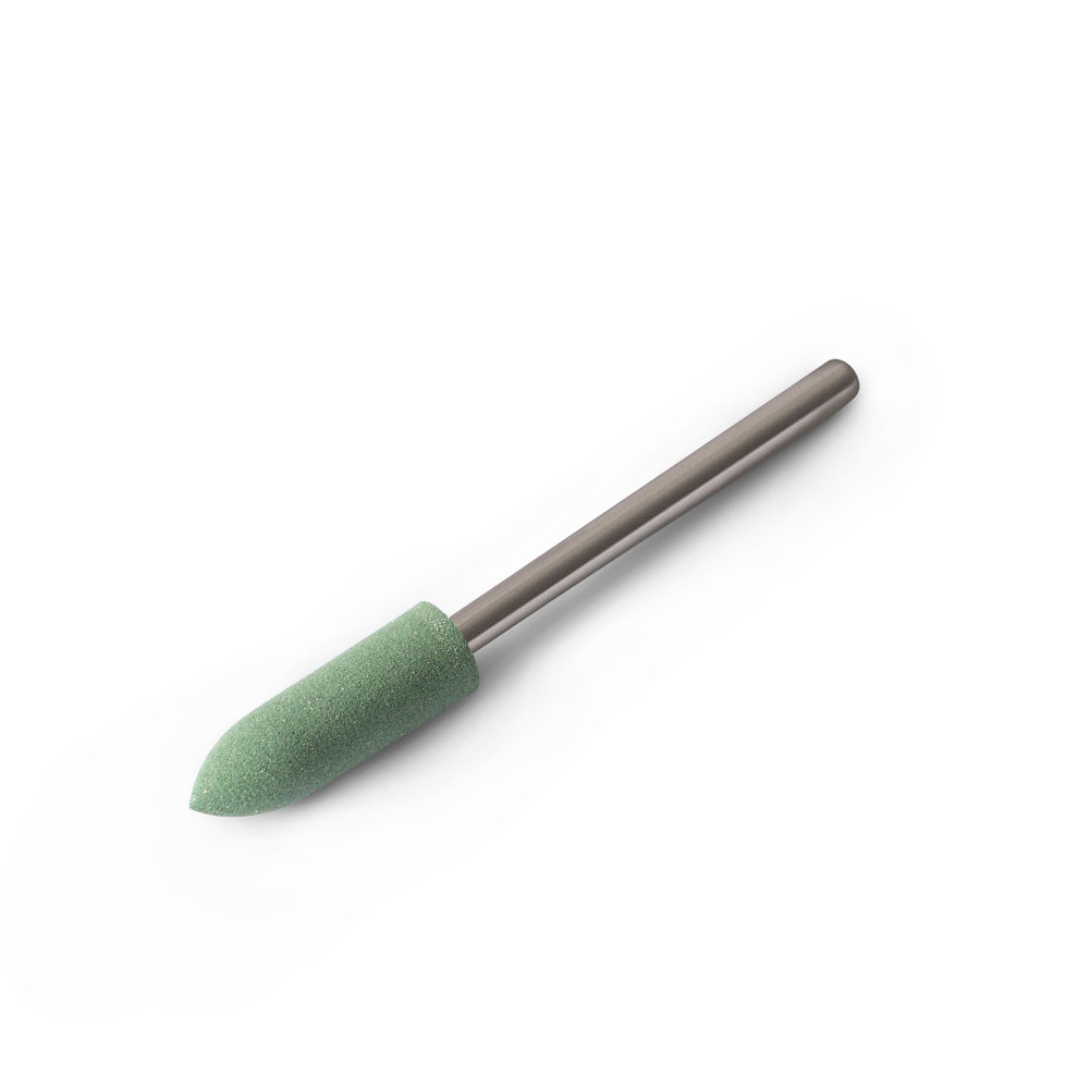 Фреза-полировщик силиконовая, конус закругленный (средняя твердость), зеленая 5x16 мм