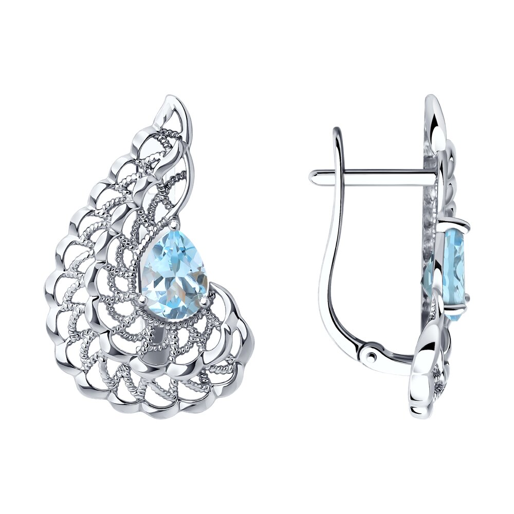 

Серьги из серебра Diamant 94-320-01895-1, топаз, 94-320-01895-1