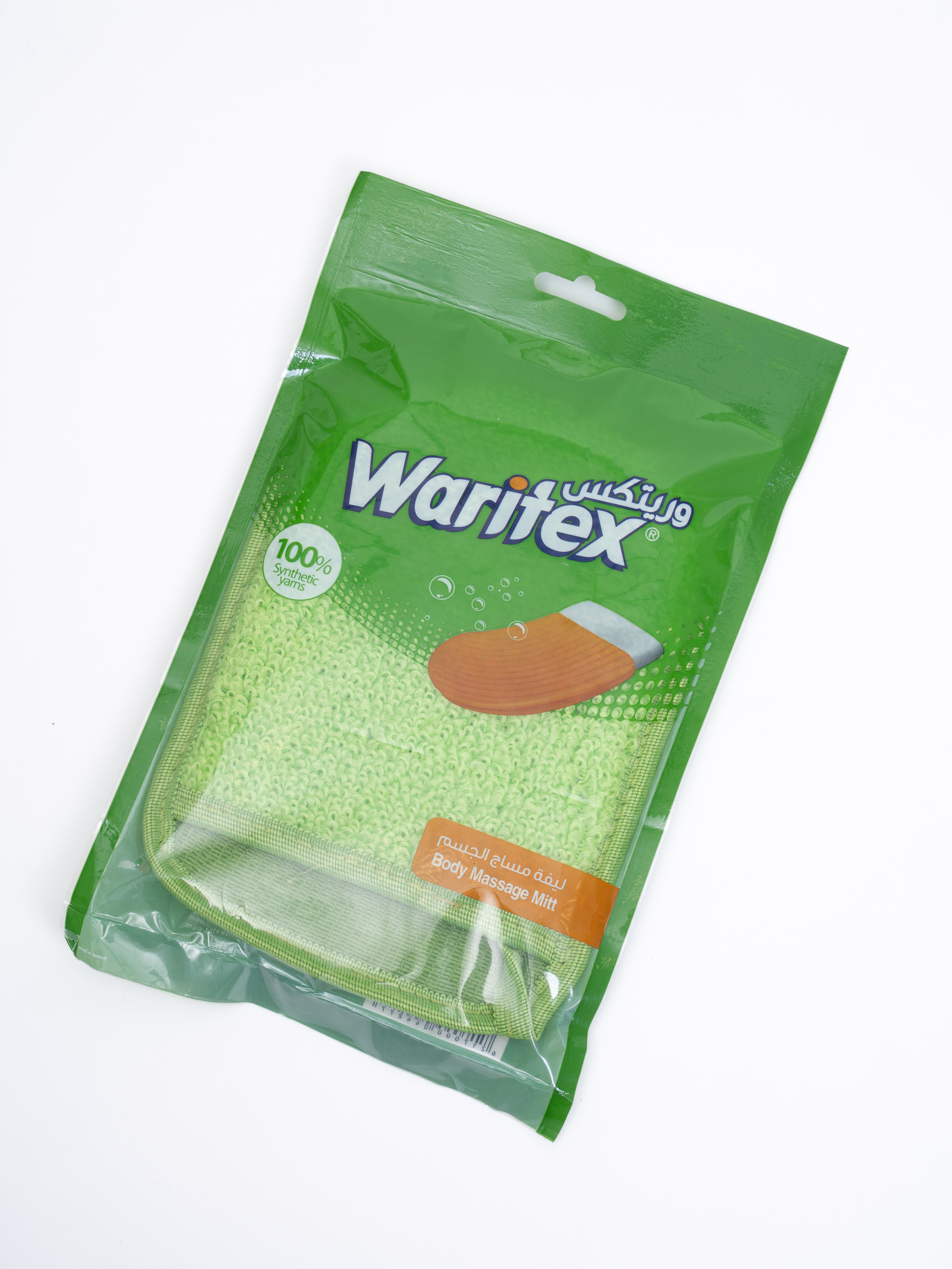 Массажная мочалка WARITEX рукавица для тела зеленая