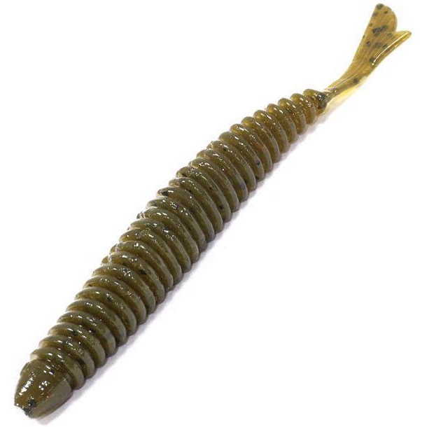 

Мягкие приманки Bait Breath U30 Fish Tail RINGER 3,5 #160 Mud Greenpumpkin /seed, Коричневый, U30 Fish Tail Ringer