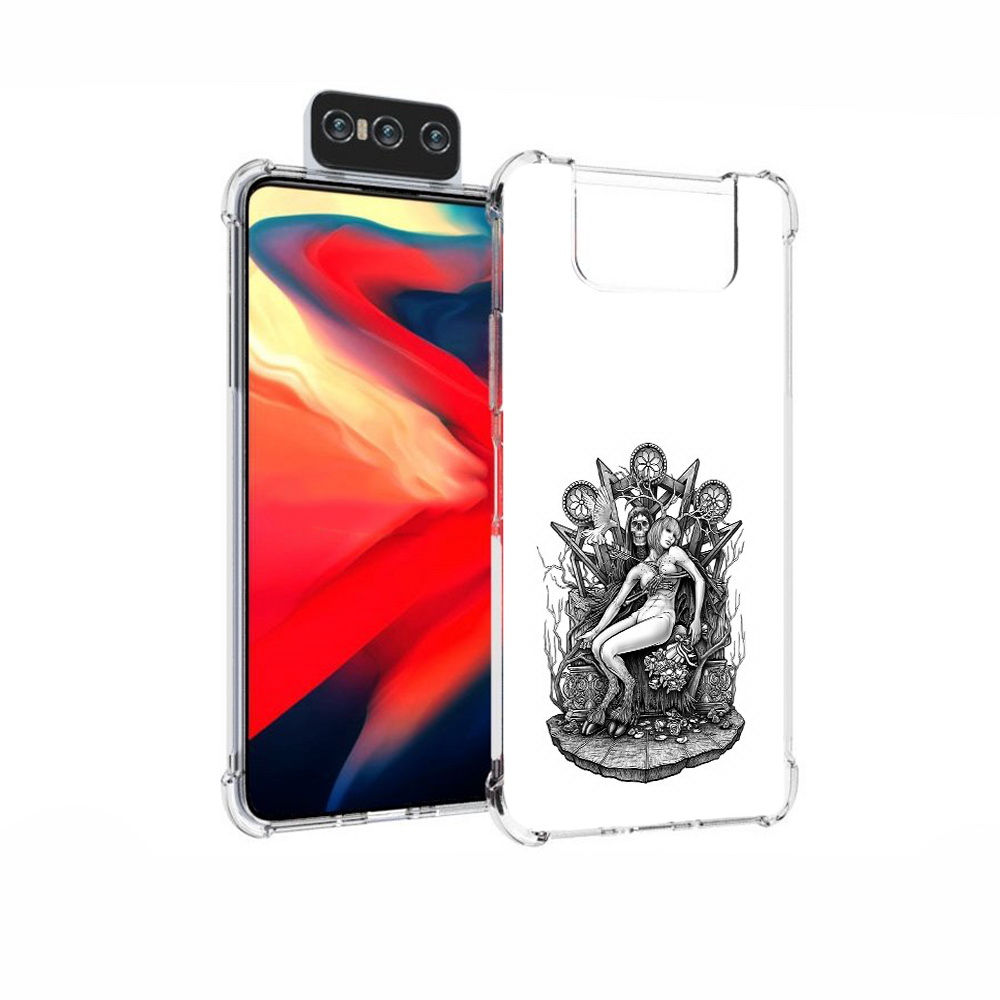 

Чехол MyPads Tocco для Asus Zenfone 7 (ZS670KS) девушка на троне, Прозрачный, Tocco