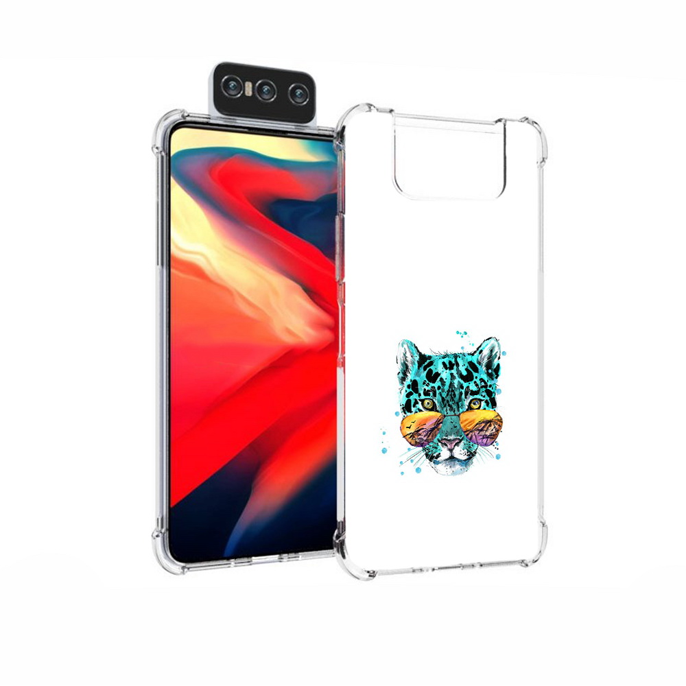 Чехол MyPads Tocco для Asus Zenfone 7 (ZS670KS) голубой лео
