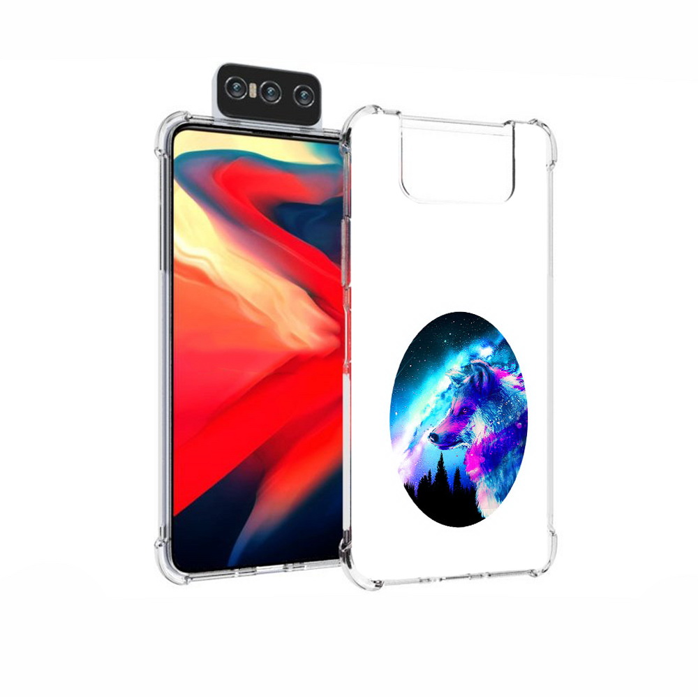 

Чехол MyPads Tocco для Asus Zenfone 7 (ZS670KS) голубой волк, Прозрачный, Tocco