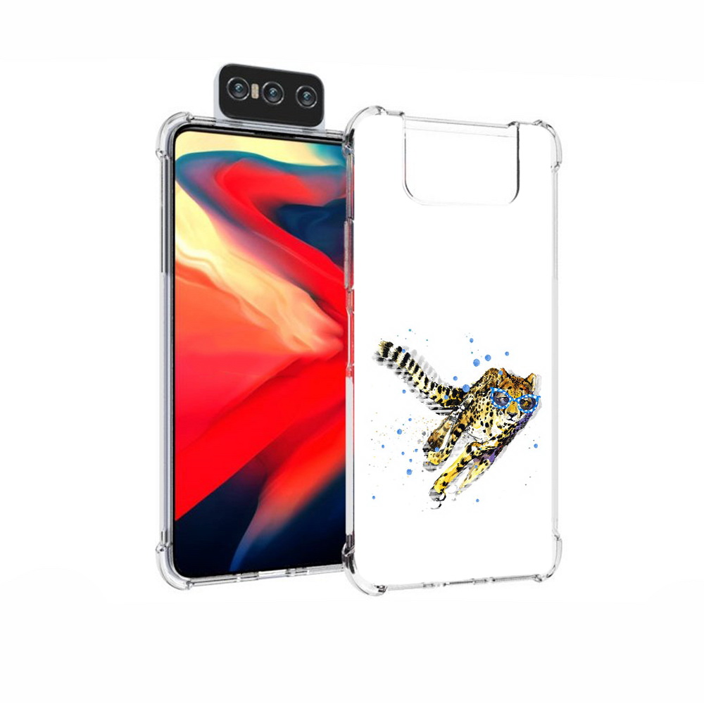 

Чехол MyPads Tocco для Asus Zenfone 7 (ZS670KS) гепард в очках, Прозрачный, Tocco