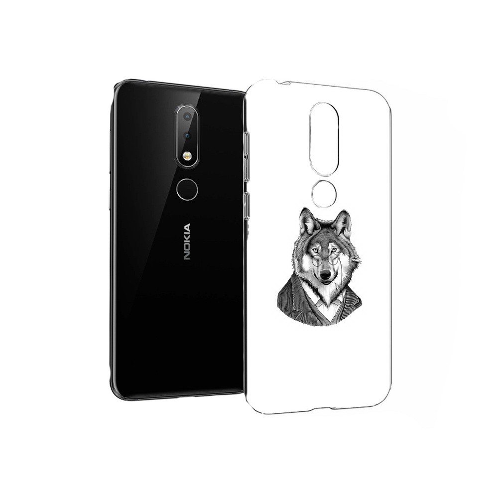 Чехол MyPads Tocco для Nokia X6 волк в пиджаке (PT115295.99.266)