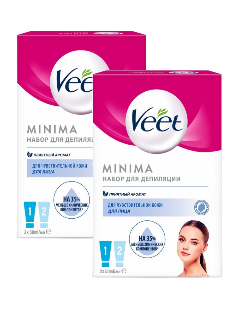 Комплект Набор для депиляции зоны лица Veet Крем для депиляции+Крем после депиляции х 2 шт