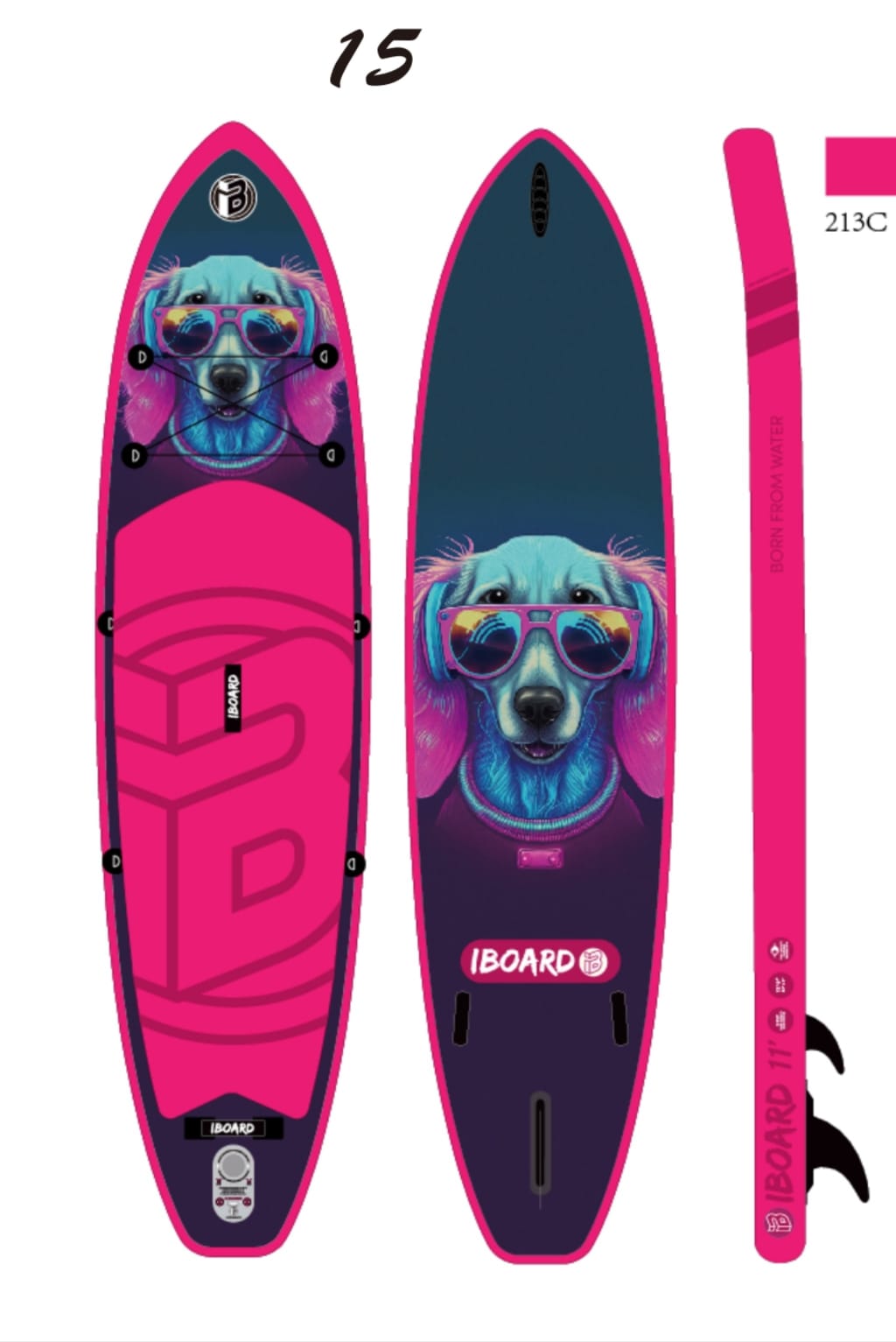 Надувная сап доска IBOARD WOOF, фиолетовая, 11 x32 2024 NEW в комплекте