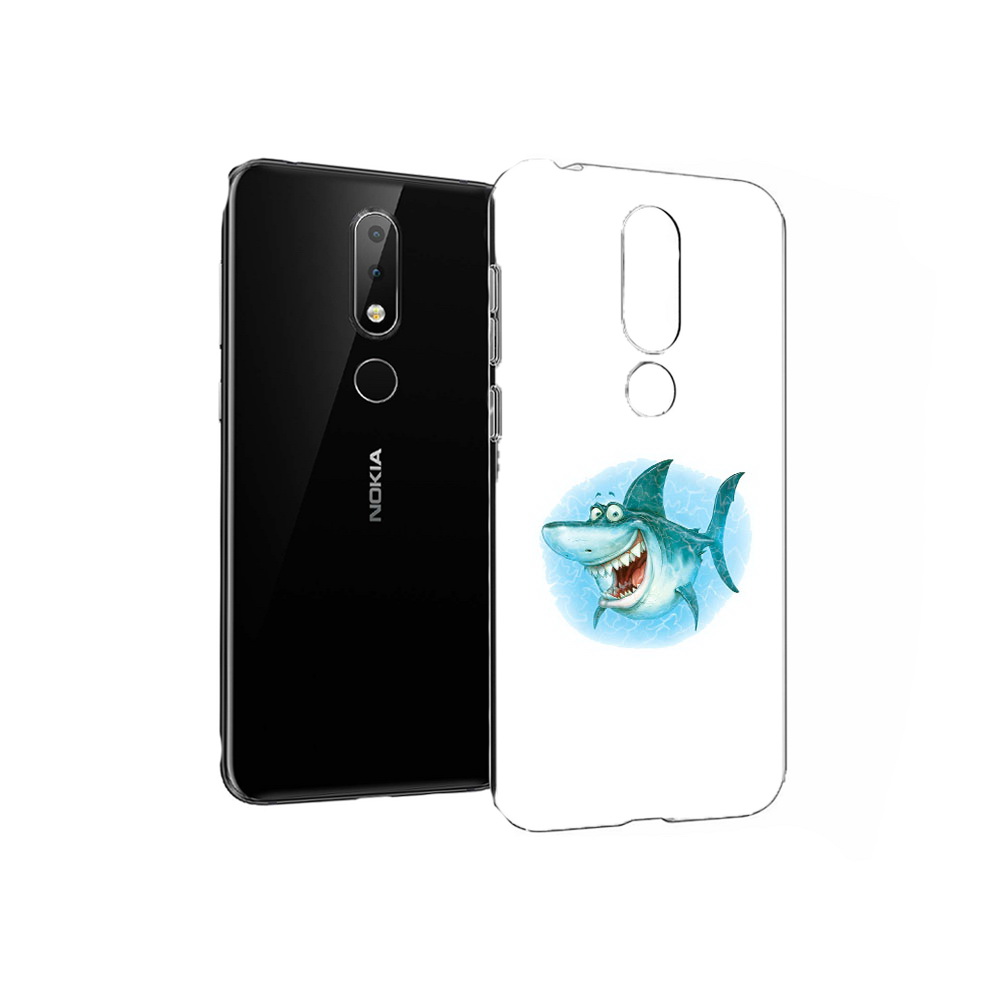 

Чехол MyPads Tocco для Nokia X6 веселая акула (PT115295.99.261), Прозрачный, Tocco
