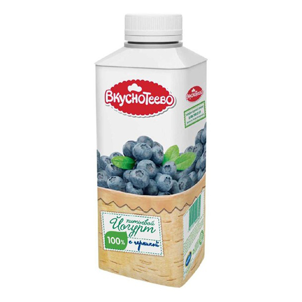 

Питьевой йогурт Вкуснотеево черника 1,5% БЗМЖ 750 г