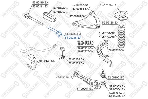 

Наконечник рулевой Stellox 5100236SX