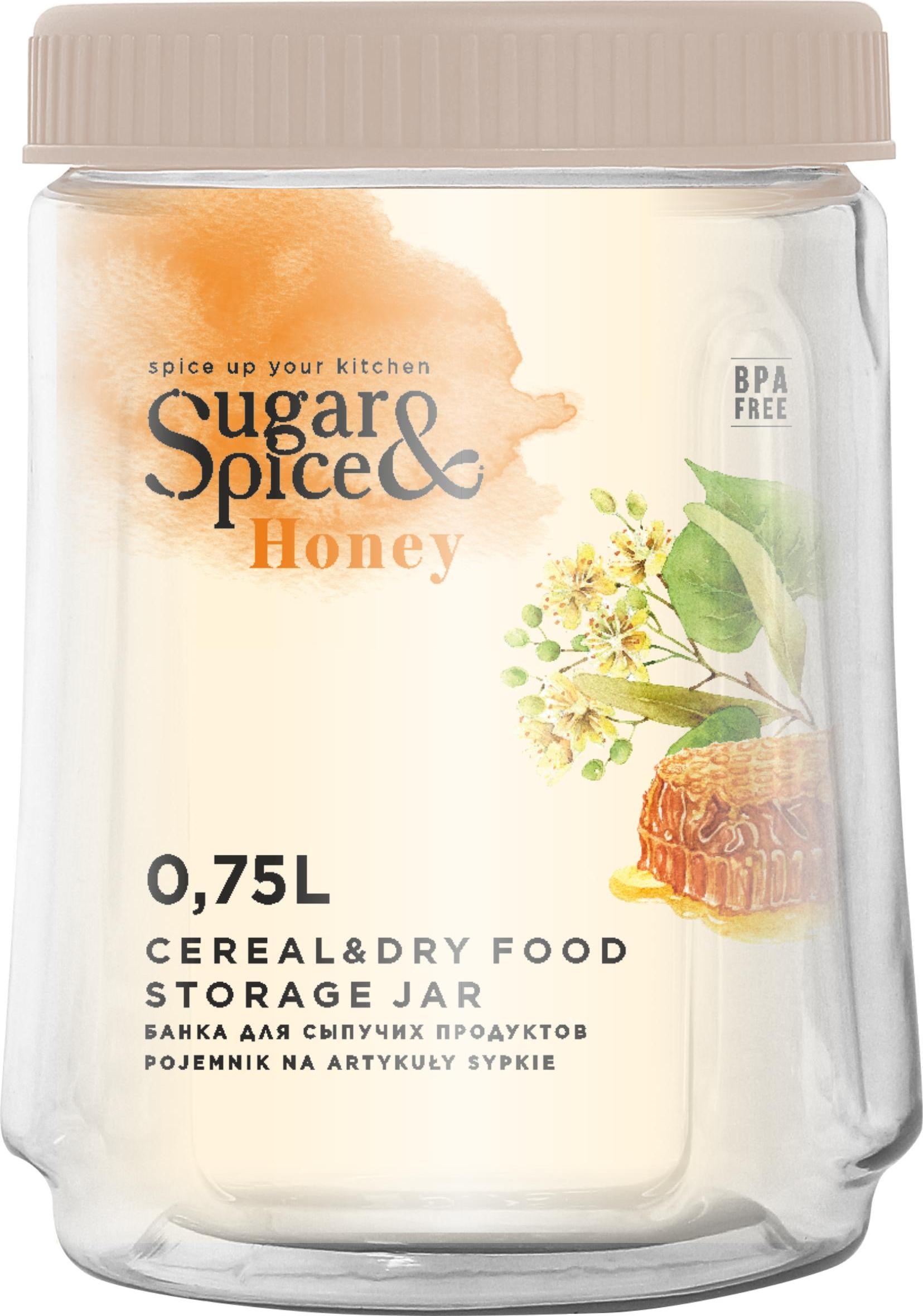 

Банка для сыпучих продуктов Sugar&Spice Honey 0,75л латте