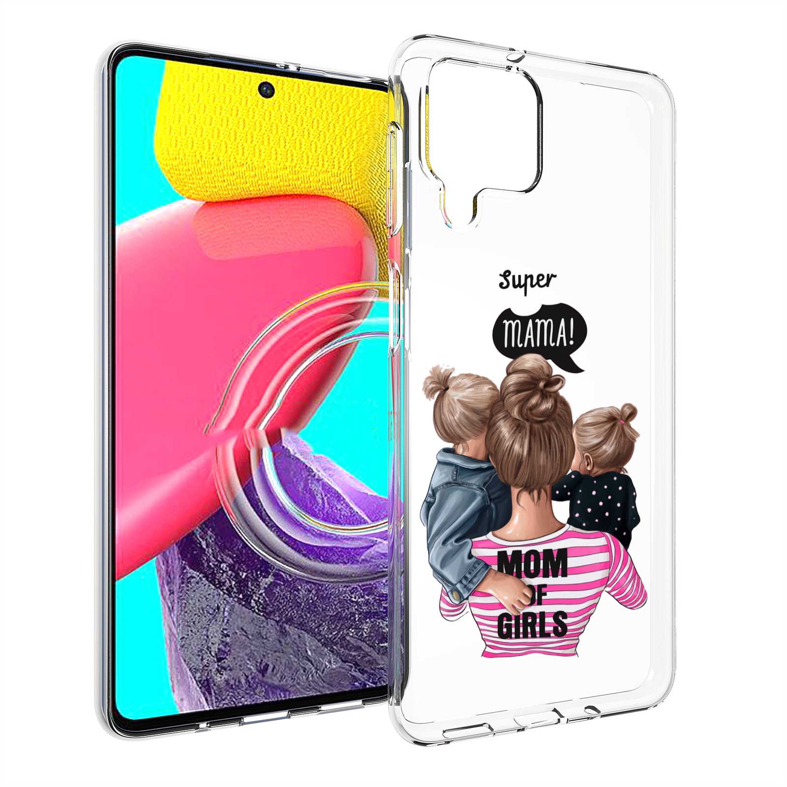 

Чехол MyPads Супер-мама-2 женский для Samsung Galaxy M53 (SM-M536), Прозрачный, Tocco