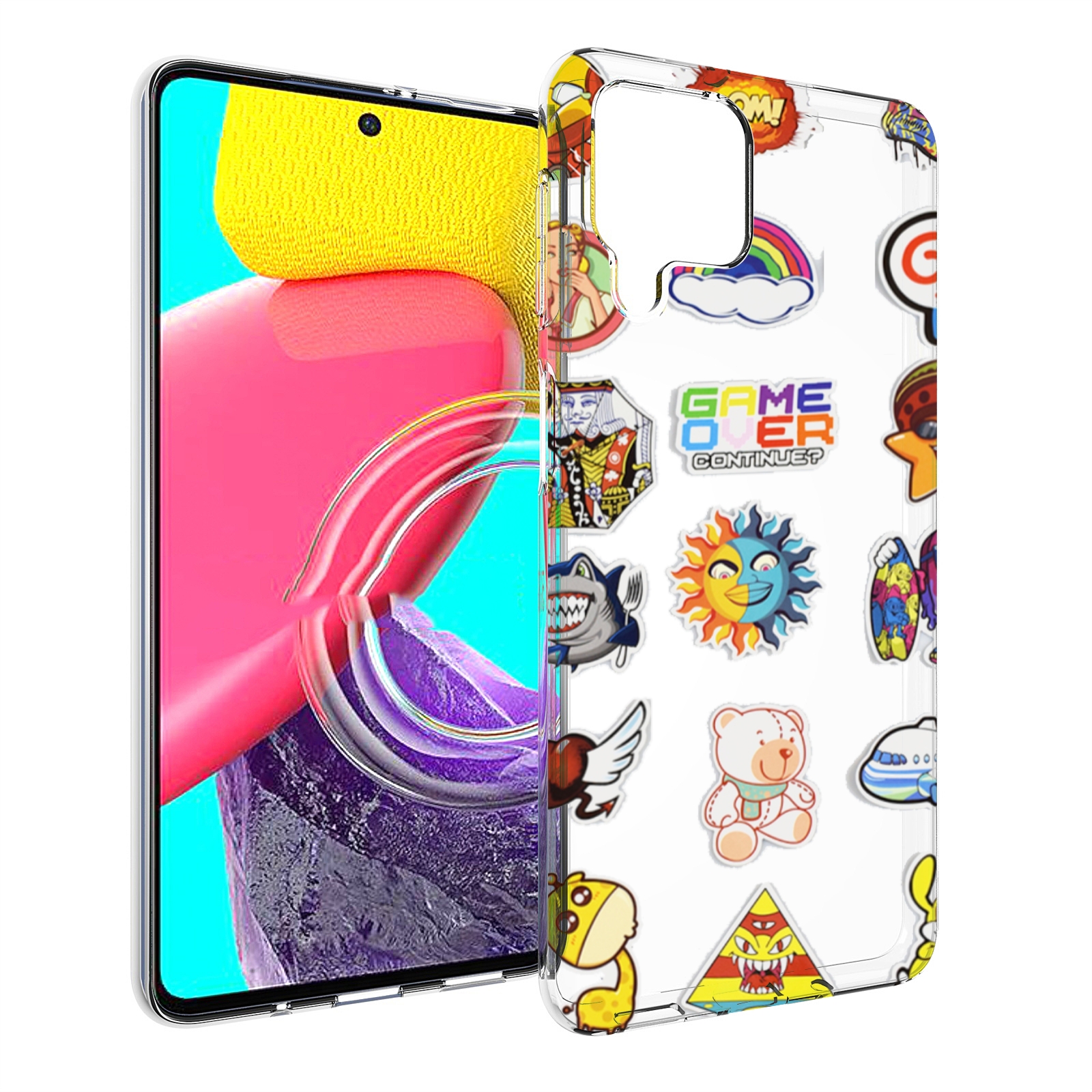 

Чехол MyPads Стикеры для Samsung Galaxy M53 (SM-M536), Прозрачный, Tocco