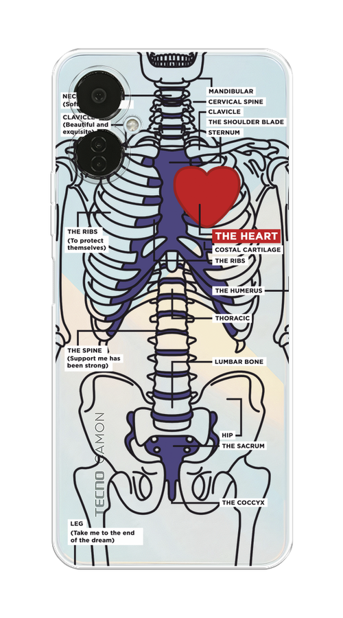 

Чехол на Tecno Camon 19 Neo "Скелет человека", Прозрачный;синий;красный, 302350-1