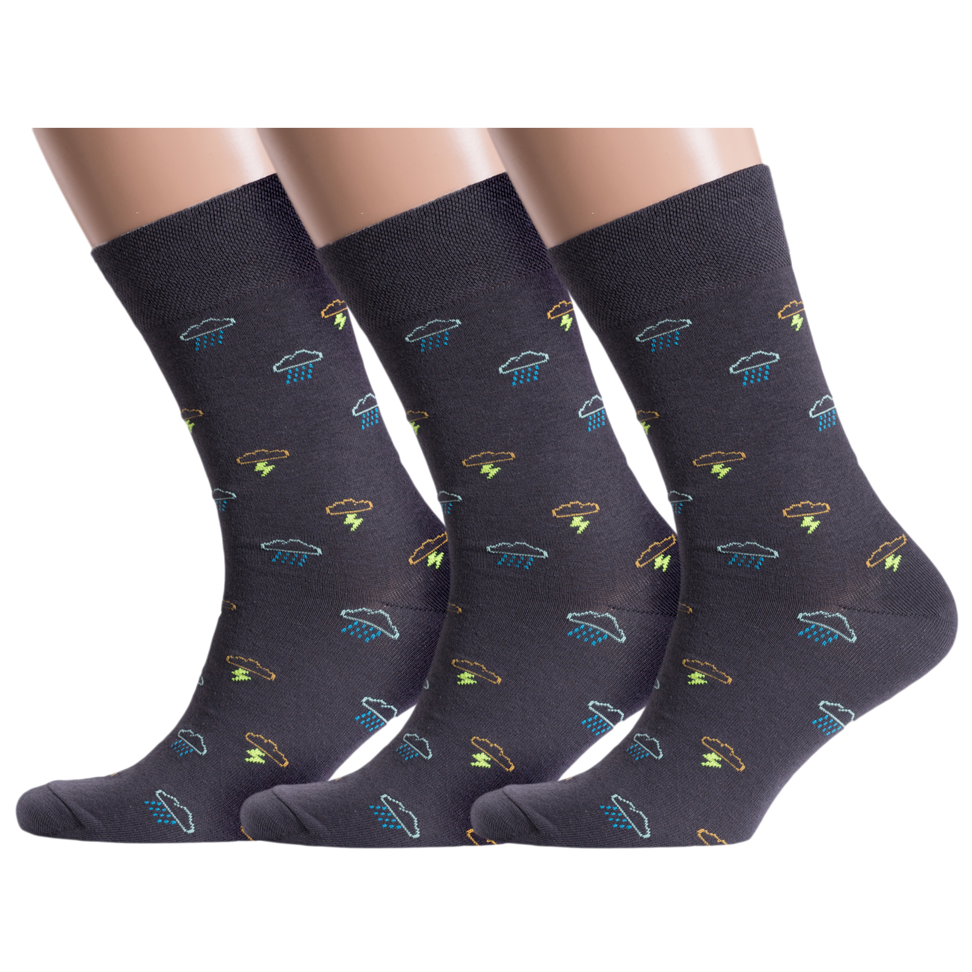 

Комплект носков мужских MoscowSocksClub msk3-М09 серых 27, msk3-М09