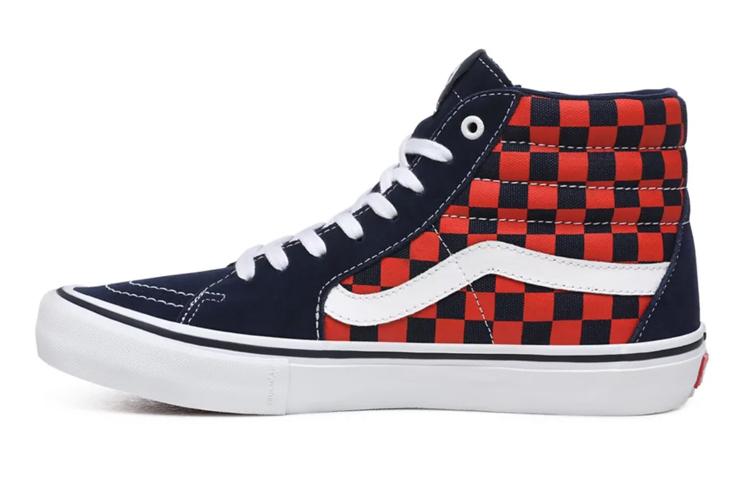 

Кеды унисекс Vans SK8 Pro Checkerboard Navy Orange синие 45 EU, Синий, SK8 Pro Checkerboard Navy Orange