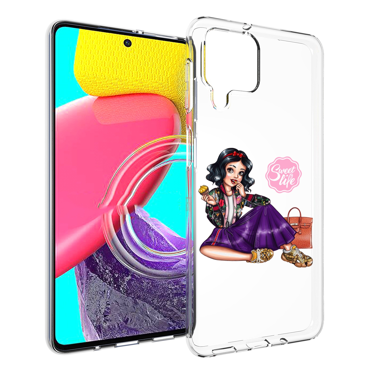 

Чехол MyPads Сладкая-жизнь женский для Samsung Galaxy M53 (SM-M536), Прозрачный, Tocco