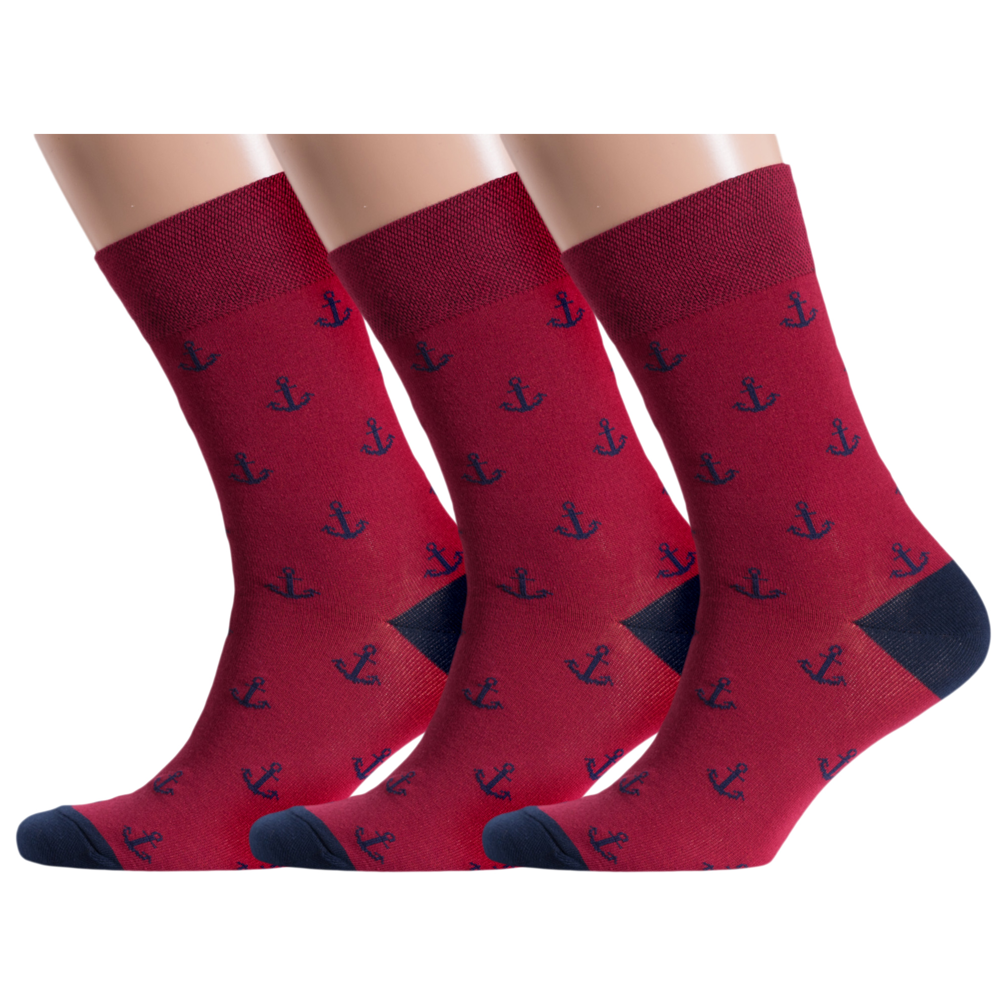 

Комплект носков мужских MoscowSocksClub msk3-М09 красных 29, Красный, msk3-М09