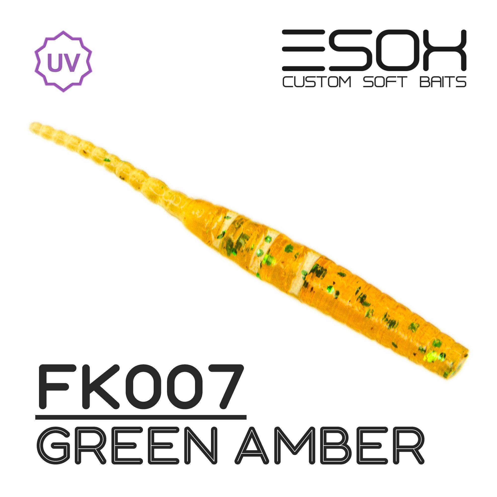 

Силиконовая приманка Esox Ivastick 40 мм цвет FK007 Green Amber 12 шт, Ivastick