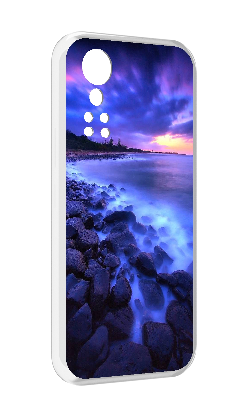 

Чехол MyPads неоновый берег для ZTE Axon 30 5G / Axon 30S, Прозрачный, Tocco