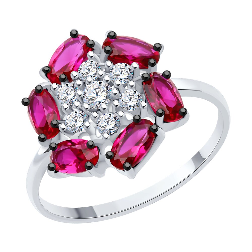 

Кольцо из серебра р. 17 SOKOLOV 84010035, корунд искусственный\фианит, 84010035