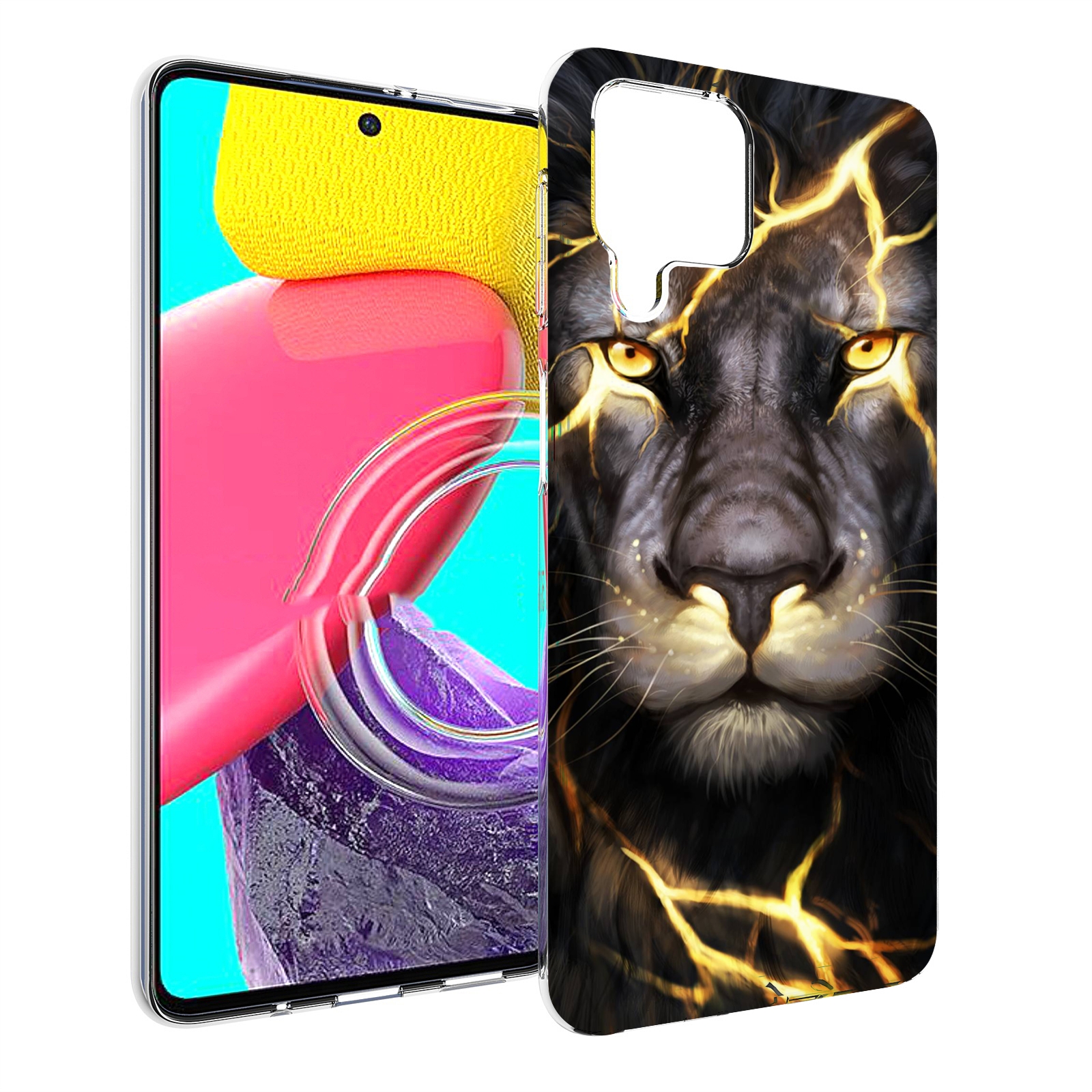 Чехол MyPads Светящийся-лев мужской для Samsung Galaxy M53 (SM-M536)
