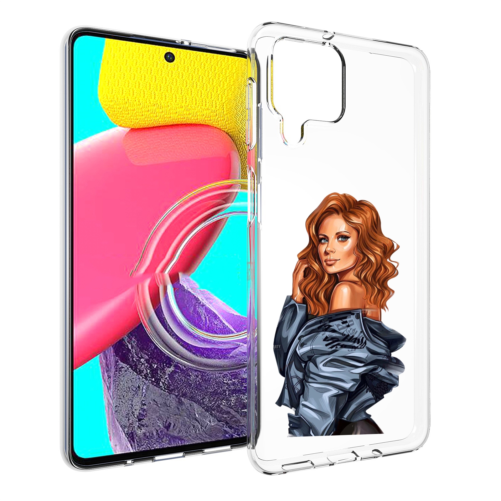 

Чехол MyPads Рыжая-девушка женский для Samsung Galaxy M53 (SM-M536), Прозрачный, Tocco