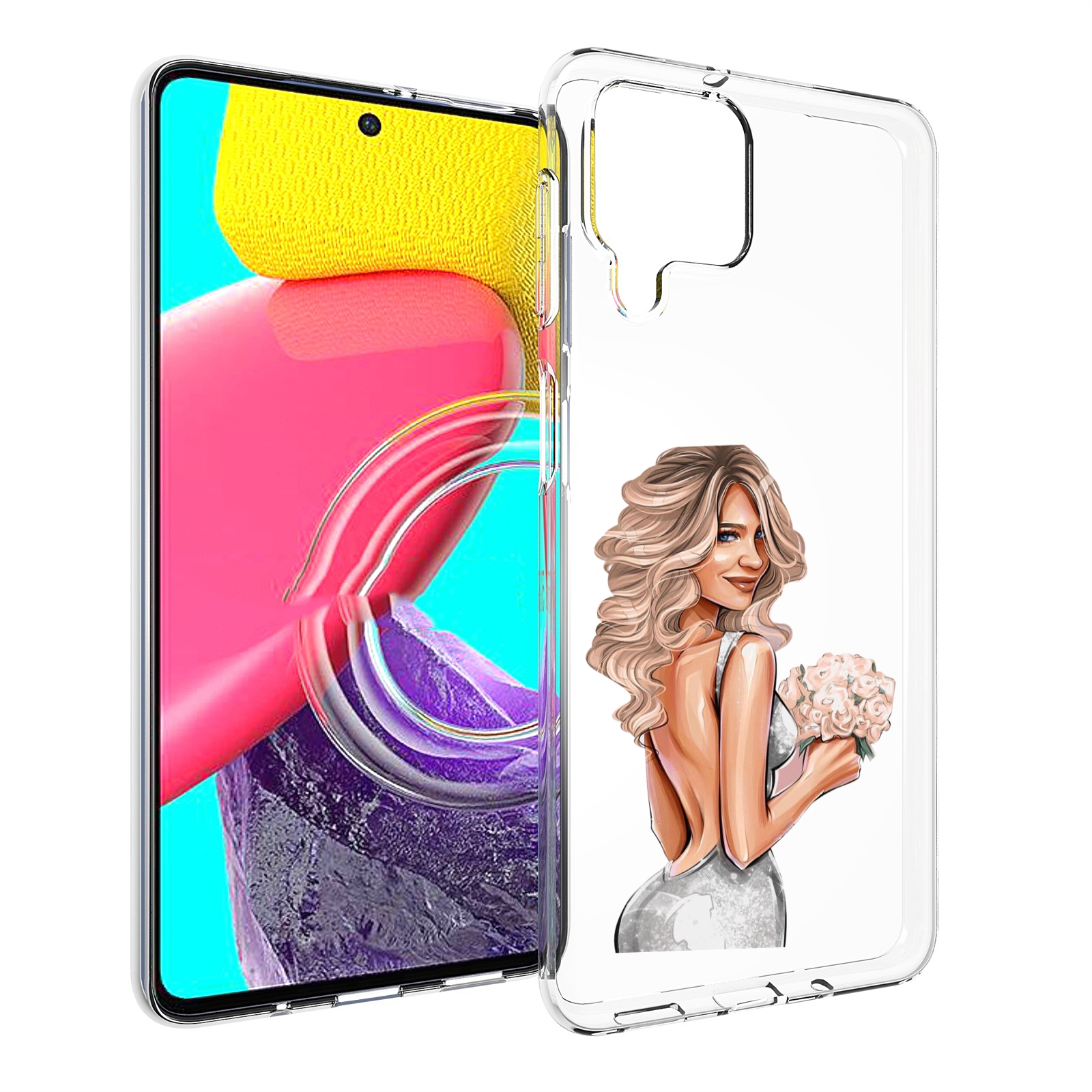 

Чехол MyPads Роскошное-платье женский для Samsung Galaxy M53 (SM-M536), Прозрачный, Tocco