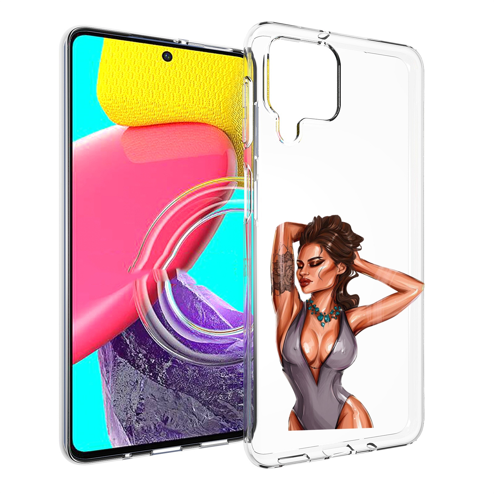 

Чехол MyPads Роскошная-девушка женский для Samsung Galaxy M53 (SM-M536), Прозрачный, Tocco