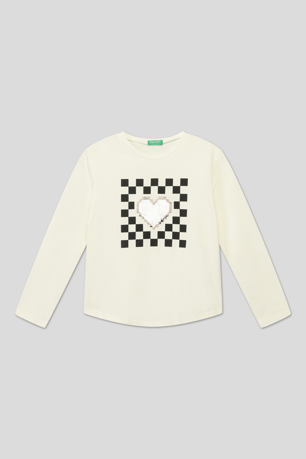 

Футболка с длинным рукавом Benetton 3096C10DS, Белый, XL, 3096C10DS