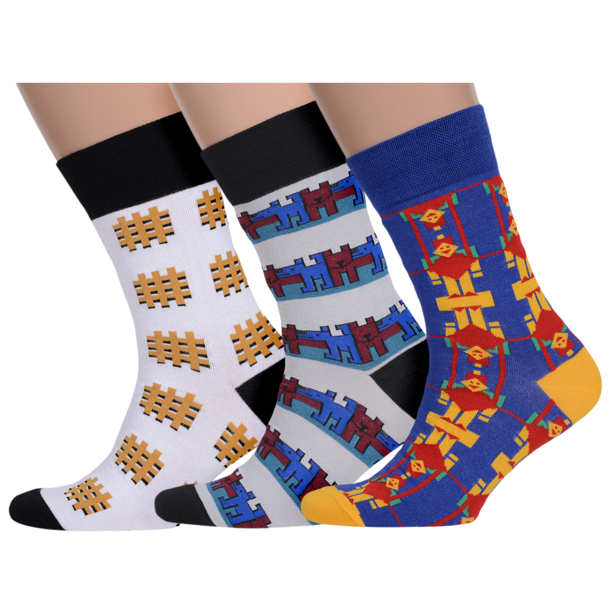 

Комплект носков мужских MoscowSocksClub msk3-М38 разноцветных 25, Белый;серый;синий;желтый;разноцветный, msk3-М38