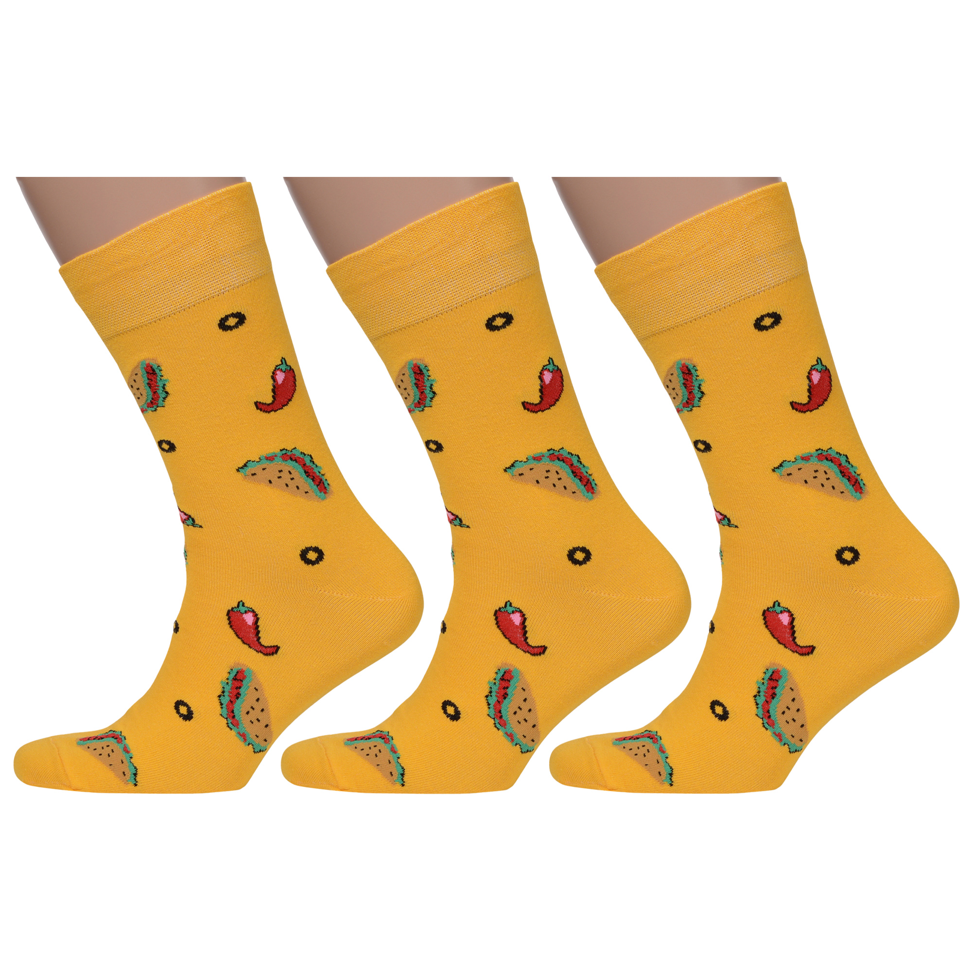 

Комплект носков мужских MoscowSocksClub msk3-М37 желтых 25, Желтый, msk3-М37