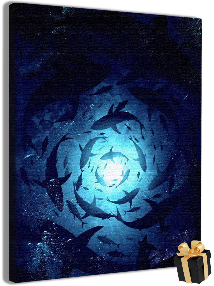 

Картины по номерам Арт-студия Unicorn акулы N-4405 40x50 см, акулы