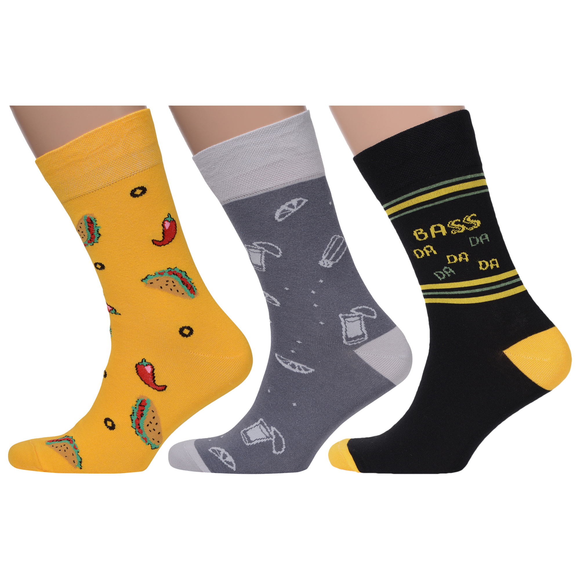 

Комплект носков мужских MoscowSocksClub msk3-М37 разноцветных 25, Желтый;серый;черный, msk3-М37