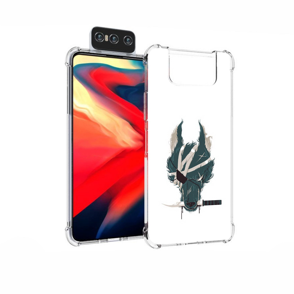 

Чехол MyPads Tocco для Asus Zenfone 7 (ZS670KS) волк-разбойник, Прозрачный, Tocco