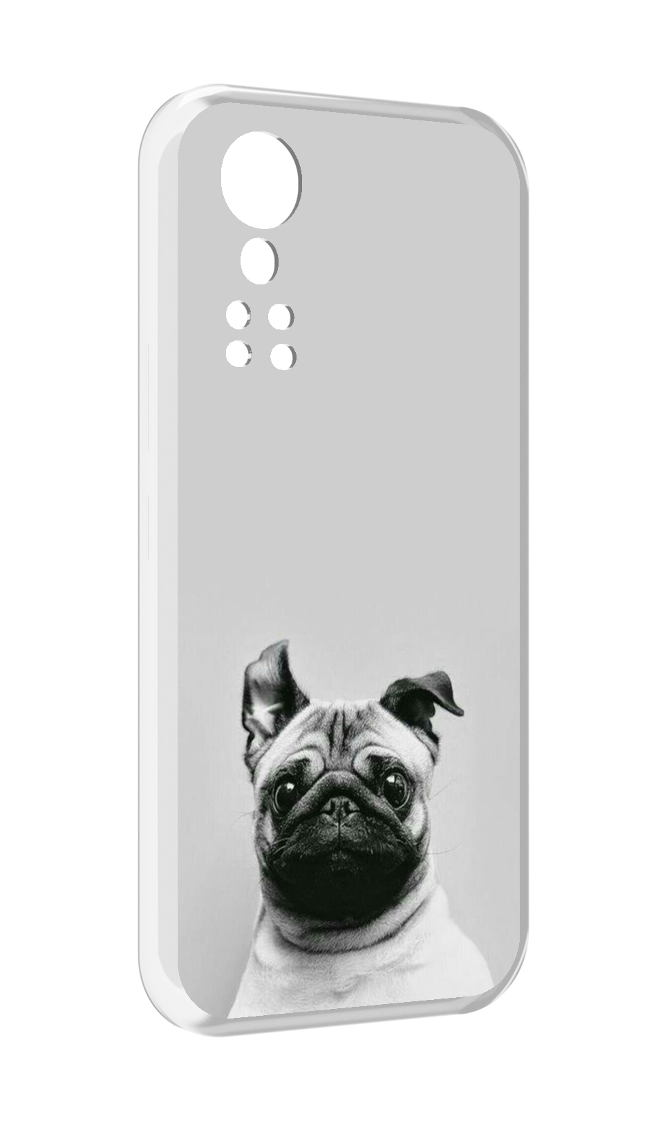 

Чехол MyPads мопс для ZTE Axon 30 5G / Axon 30S, Прозрачный, Tocco