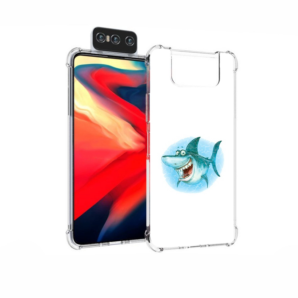 

Чехол MyPads Tocco для Asus Zenfone 7 (ZS670KS) веселая акула, Прозрачный, Tocco