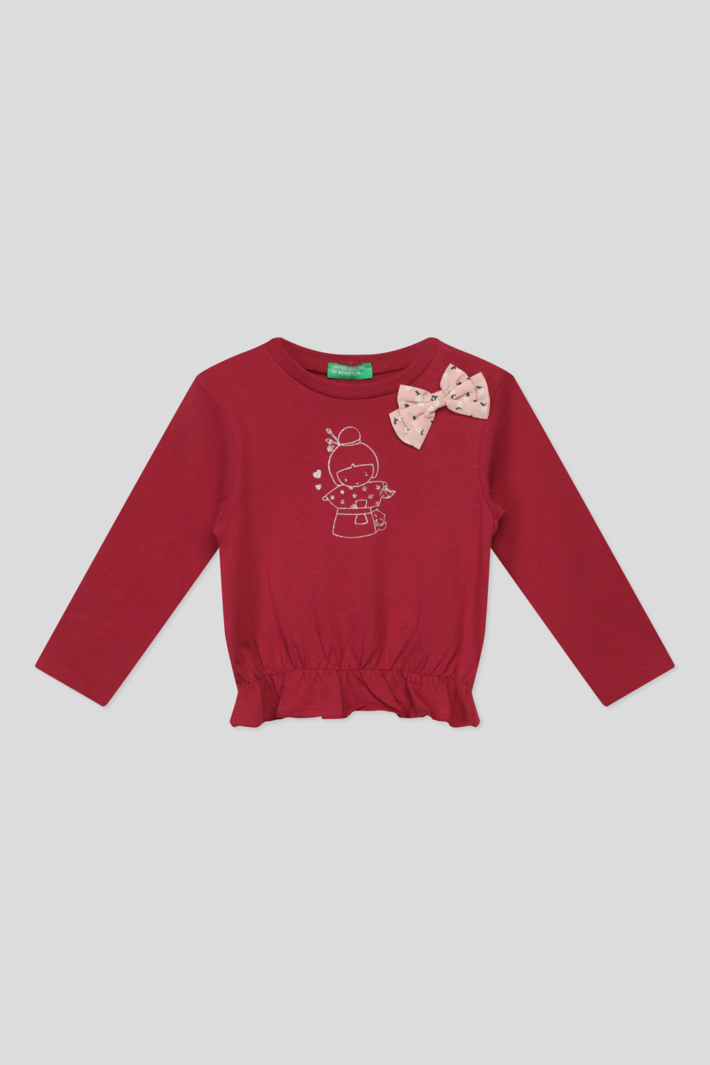 

Футболка с длинным рукавом Benetton 3096G104P, бордовый, 82, 3096G104P