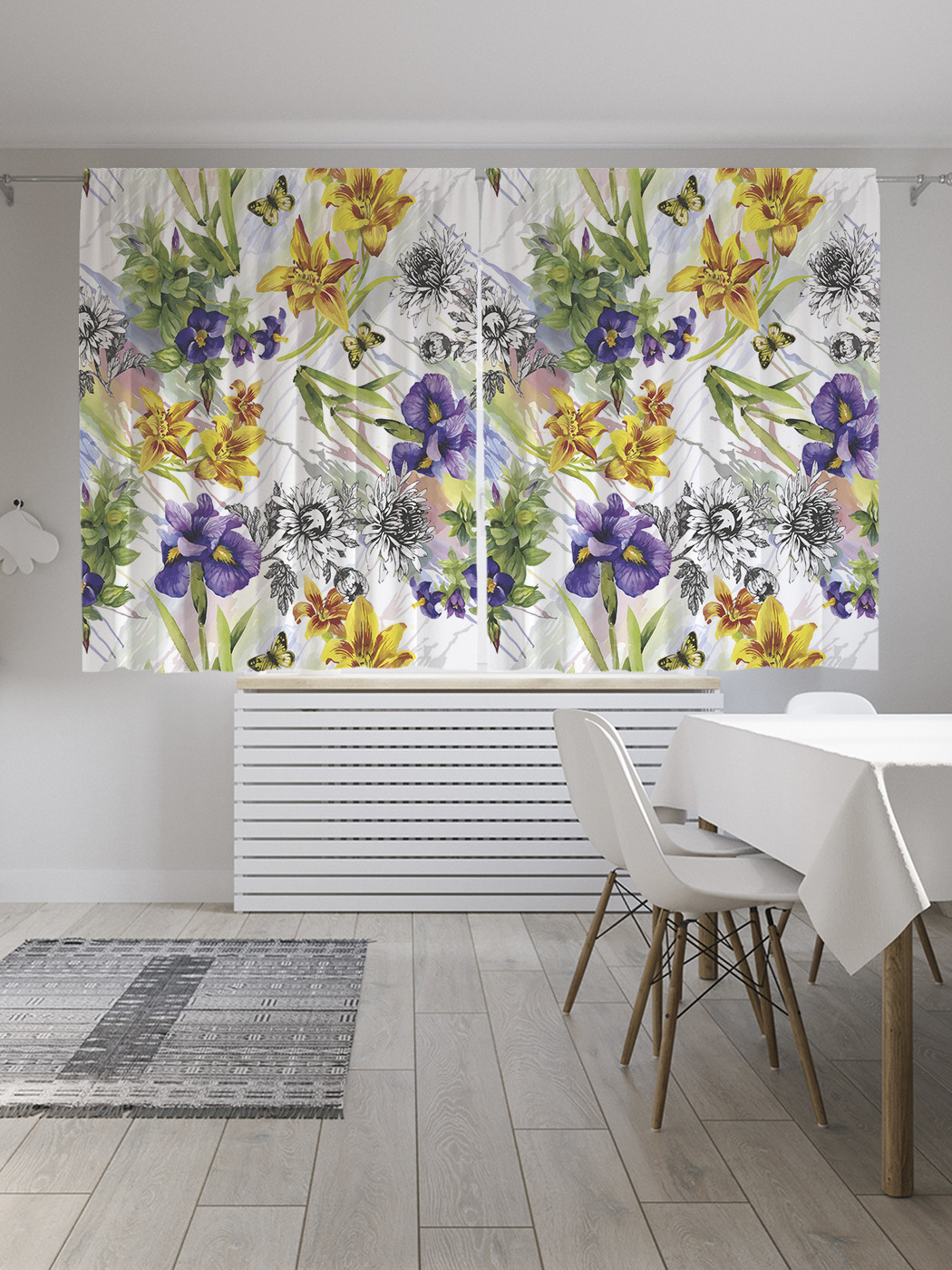 

Шторы с фотопечатью JoyArty "Изобилие цветов" из сатена, 290х180 см