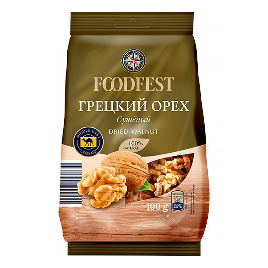 Грецкий орех Foodfest сушеный очищенный 100 г