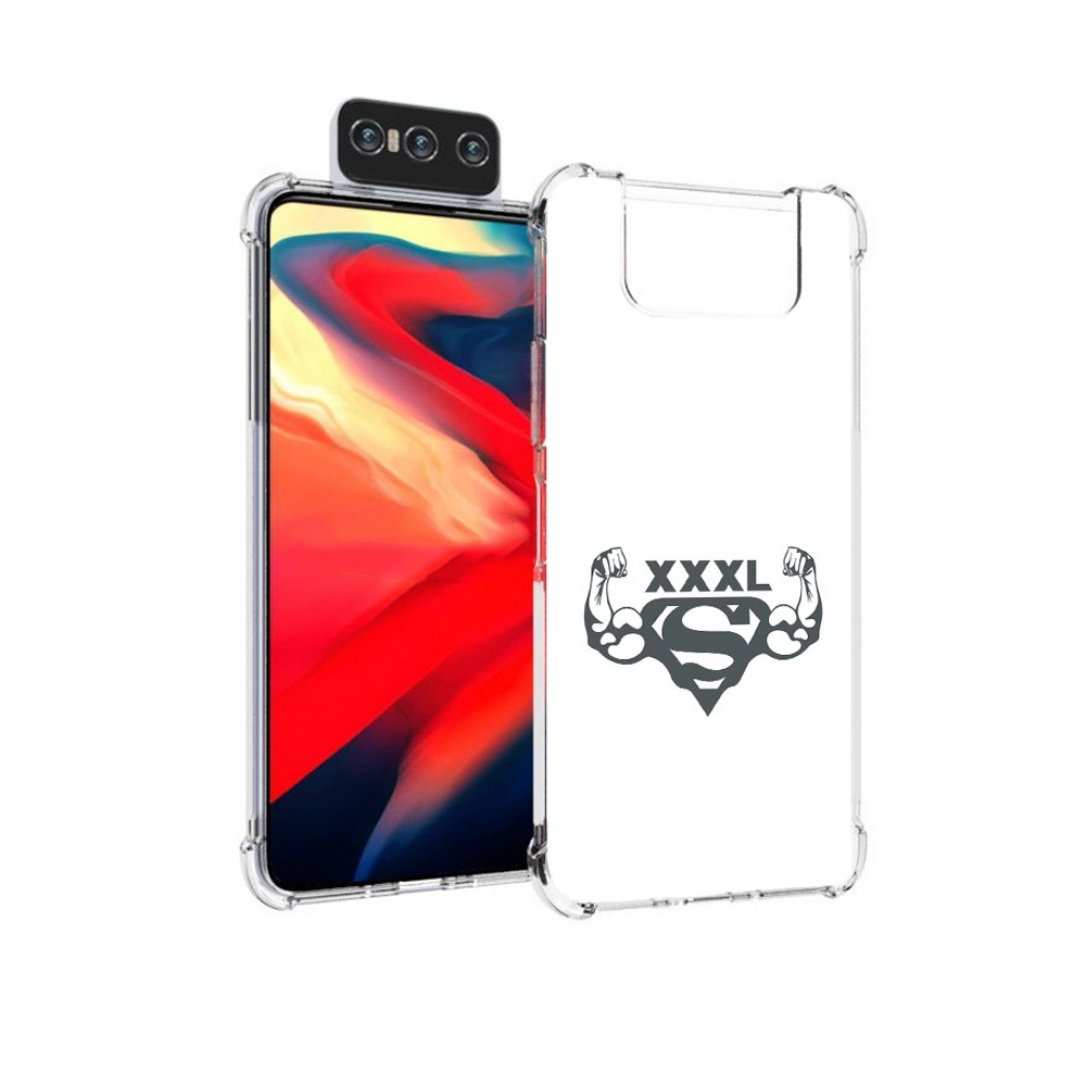

Чехол MyPads Tocco для Asus Zenfone 7 (ZS670KS) бодибилдинг супермен, Прозрачный, Tocco