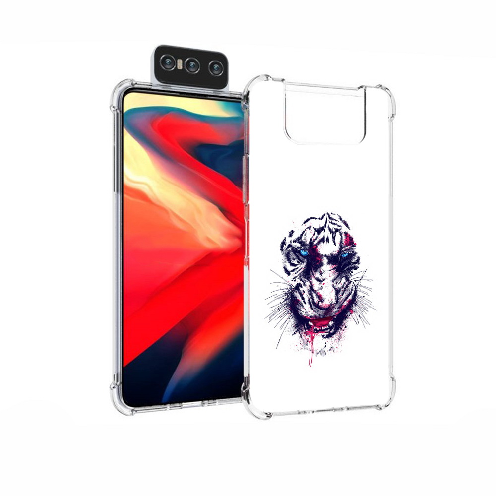 Чехол MyPads Tocco для Asus Zenfone 7 (ZS670KS) безумный тигр