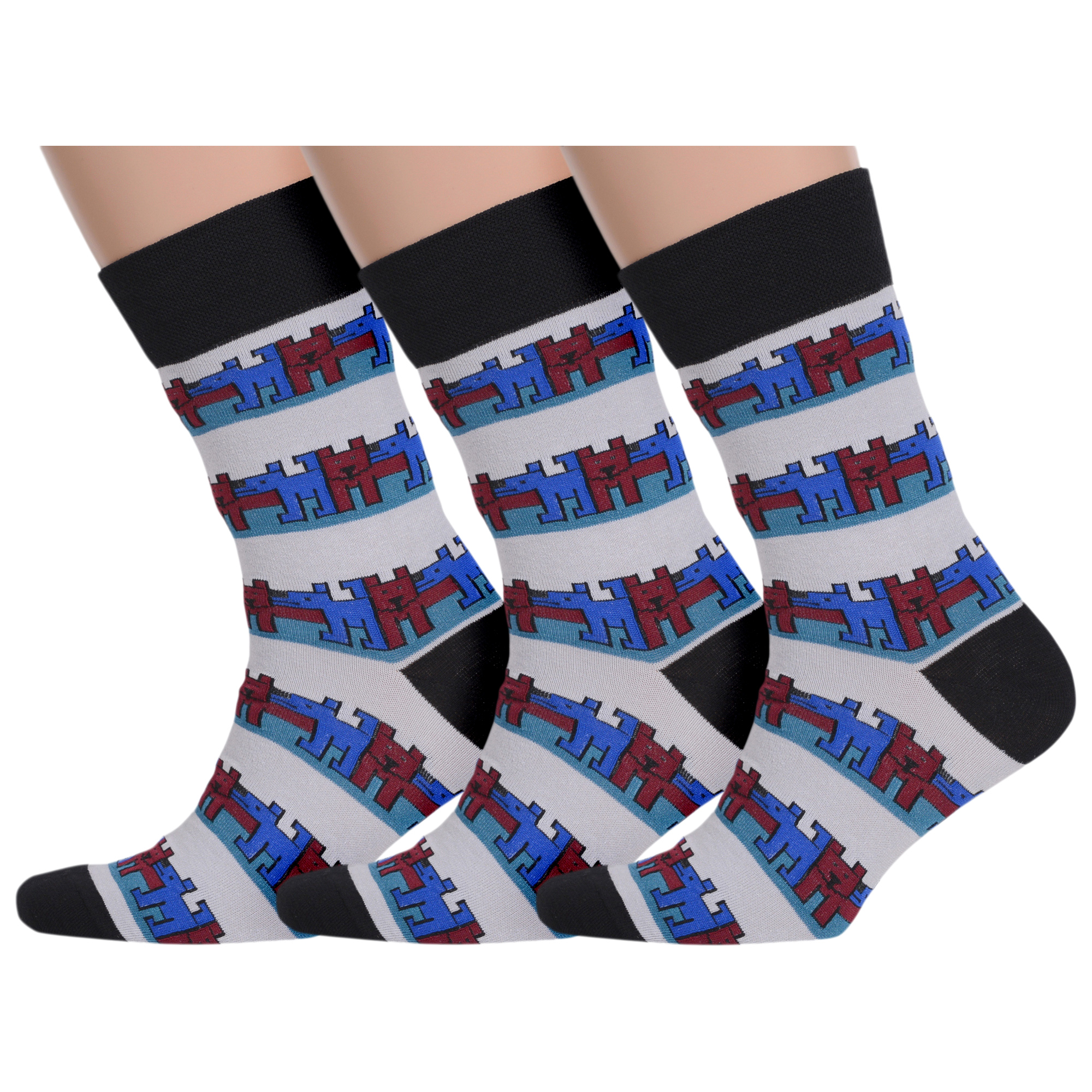 

Комплект носков мужских MoscowSocksClub msk3-М38 разноцветных 27, Серый;разноцветный, msk3-М38
