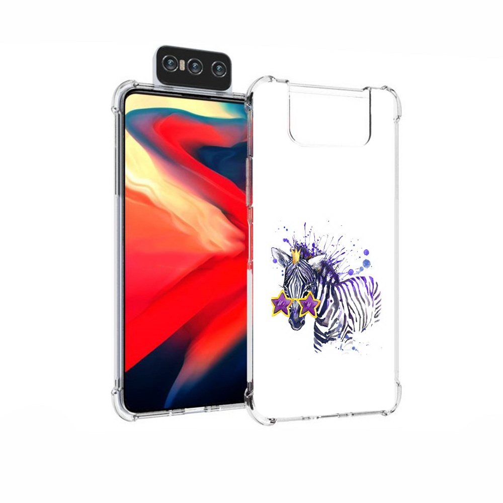 

Чехол MyPads Tocco для Asus Zenfone 7 (ZS670KS) акварельная зебра, Прозрачный, Tocco