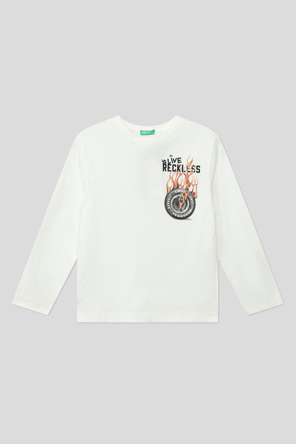 

Футболка с длинным рукавом Benetton 3VR5C106E, Белый, M, 3VR5C106E