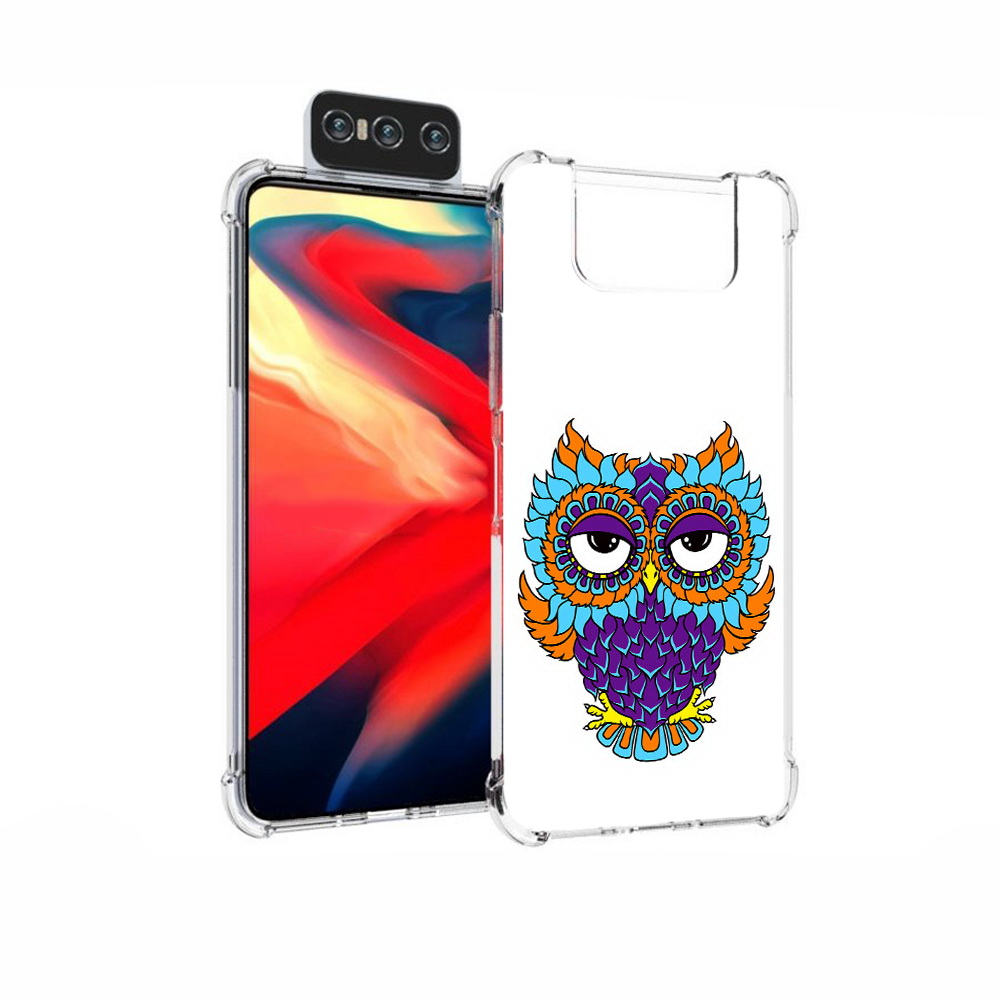 

Чехол MyPads Tocco для Asus Zenfone 7 (ZS670KS) Цветная сова, Прозрачный, Tocco