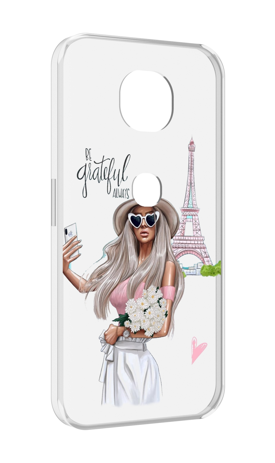 

Чехол MyPads Селфи-в-Париже женский для Motorola Moto G5S (XT1799-2), Прозрачный, Tocco