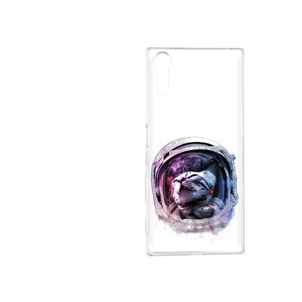 

Чехол MyPads Tocco для Sony Xperia XZ кот в шлеме, Прозрачный, Tocco